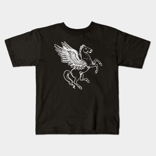 Medieval Heraldic Pegasus Kids T-Shirt by Vintage Boutique